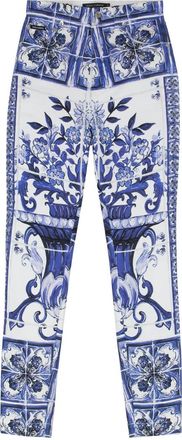 Dolce & Gabbana Blue Printed Skinny Fit Jeans