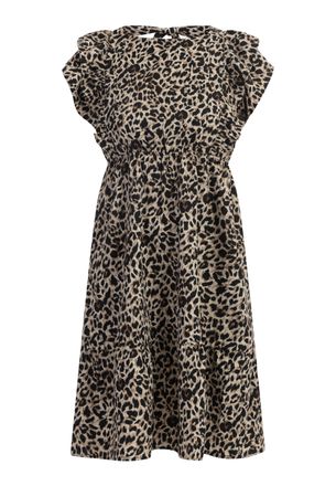 Faina Midi-jurk met luipaardprint Dames beige leo