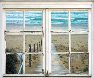 Queence Wandsticker »Weg ins Meer« Wandsticker, Wandbild, selbstklebend, Meer, Wasser