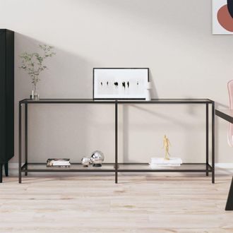 vidaXL Mesa Consola Vidrio Templado Transparente 180x35x75,5 Cm Vidaxl