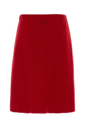 Miu Miu Womens Red Flannel Skirt Rosso Wmwv Gonne