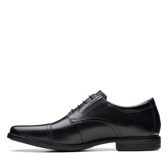 Clarks Mens Howard Cap Oxfords-shoes, Black, 6 UK Wide