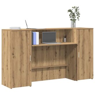 Berkfield Home Reception Desk Artisan Oak 180x50x103.5 cm Engineered Wood in Brown