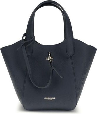 Giorgio Armani Blue Calf Leather Bos Taurus Womens Handbag