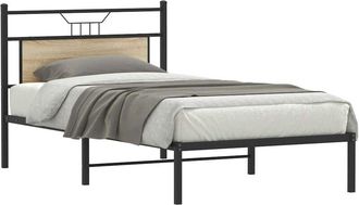 vidaXL Estructura de cama sin colchón madera roble Sonoma 100x190 cm Vidaxl
