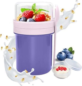 No Brand Vaso Para Muesli Para Llevar De 250 + 450 Ml, Taz&oacute;n Reutilizable Para Muesli, Vaso Para Ensalada, Vaso Para Muesli, Yogur, Ensalada, Batido