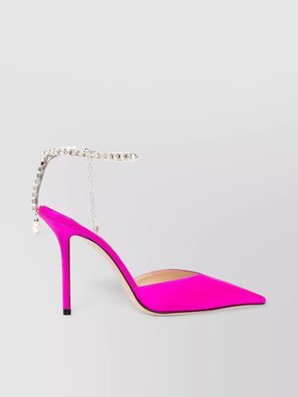 Jimmy Choo London crystal-embellished satin pumps