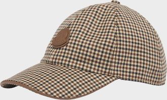 Moncler Men & apos;s Micro-Check Wool Baseball Cap