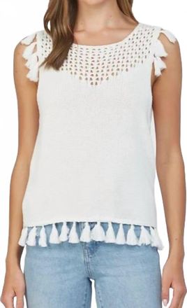 Fate Tassel Detail Tank In White