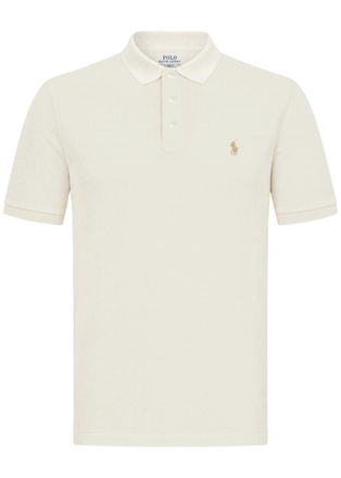 Polo Ralph Lauren Logo-embroidered Piqu&eacute; Cotton Polo Shirt - Cream - Xxl