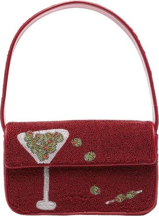 Staud Tommy Beaded Bag - Dames - Schoudertassen - Rood - ONE Size - Leer - Tassen