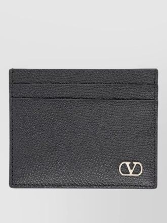 Valentino Garavani textured finish compact leather wallet cardholder