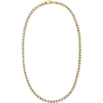 st. Moran Bezeled Cubic Zirconia Tennis Necklace in Gold at Nordstrom, Size 16