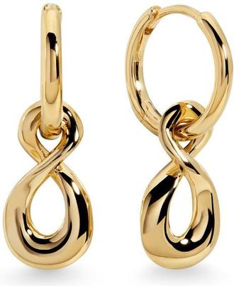 Monica Vinader Infinity Huggie Hoop Earrings in 18Ct Gold Vermeil at Nordstrom