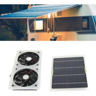OEM Kit De Ventilador Con Panel Solar De 100 W Y 12 V, Resistente Al Agua, Port&aacute;til, Con Doble Ventilador De Extracci&oacute;n, Ideal Para Invernaderos Dom&eacute;stico