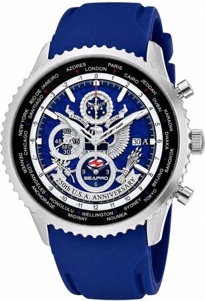 Seapro Mens 250th Anniversary Meridian Limited Edition Timepiece Blue Dial Watch