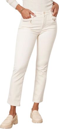 Paige Cindy Pant With Modern Zip Pocket In Ecru