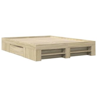 Berkfield Home Durable Bed Frame without Mattress Sonoma Oak 160x200 cm Engineer in Tan