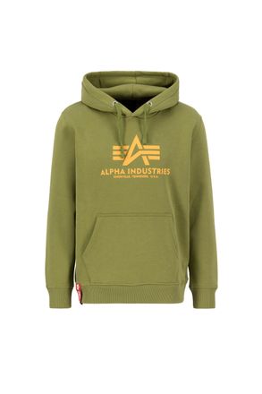 Alpha Industries Hoodie ALPHA INDUSTRIES Basic Hoodie BL, Herren, Gr. M, gr&uuml;n (moss gr&uuml;n), Obermaterial: 80% Baumwolle, 20% Polyester, regular fit, Sweatshirts Hoodie