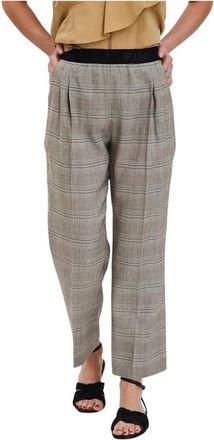Pinko Stijlvolle Perugia Broek - Dames - Wijde Broeken - Grijs - M - Broeken