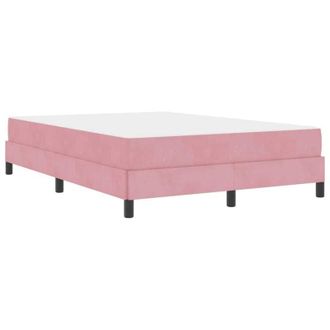 vidaXL Cama Box Spring Con Colch&oacute;n Rosa 160 X 200 Cm Terciopelo Vidaxl