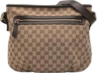 Gucci Pre-owned Cross Body Bags, female, Brown, Size: ONE SIZE Pre-owned Canvas Crossbody Bag