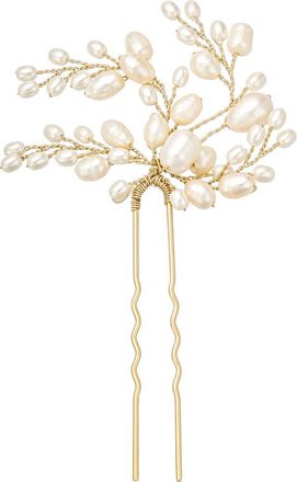 Untamed Petals Poetry Freshwater Pearl Hair Pin in Gold at Nordstrom