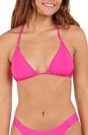 Citrus Solid Seamed Triangle Bikini Top in Bright Pink at Nordstrom Rack, Size X-Large