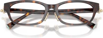 Tiffany & Co. Black Acetate Rectangular Eyeglasses With Gold Accents