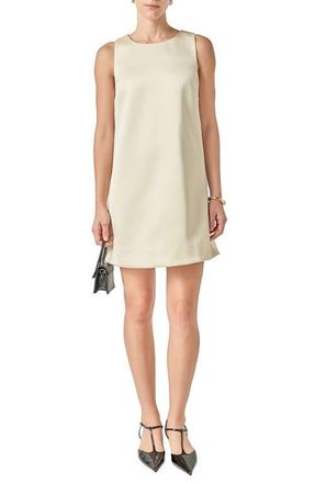 English Factory Sleeveless Satin Dress in Cream at Nordstrom, Size X-Small