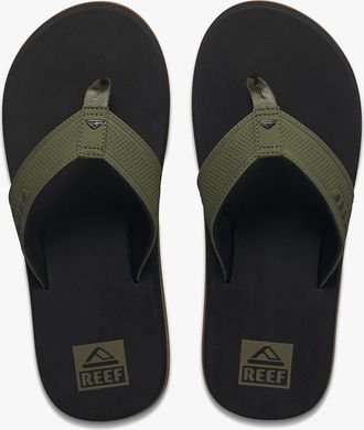 Reef Mens Reef THE LAYBACK Mens Toe-Post Sandals Black/Olive - Green - Size: 10