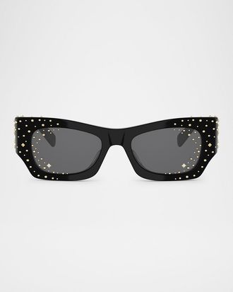 Celine Embellished Acetate Cat-Eye Sunglasses