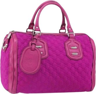 Gucci Pre-owned Handbags, female, Pink, Size: ONE SIZE Pre-owned Vintage Nylon Handbag
