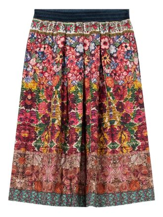 Pierre-Louis Mascia Alosol pleated floral-print midi skirt - Red