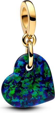 Pandora Womens Opalescent Heart Dangle Charm In Green