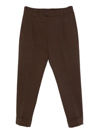 Hosio pleat-detail trousers - Brown