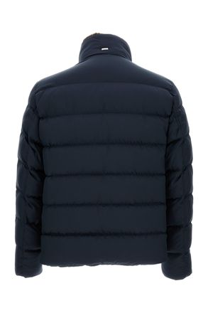 Herno Blue Arendelle Faux Fur Bomber Jacket