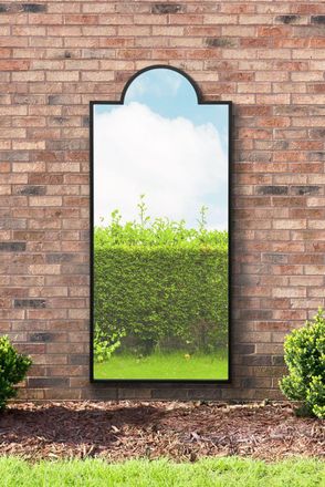 MirrorOutlet Black Contemporary Wall & Leaner Garden Mirror 67x 29 170x75cm | Size: 1 Pack