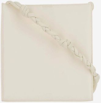 Jil Sander Leren Geweven Schoudertas - Dames - Schoudertassen - Wit - ONE Size - Leer - Tassen