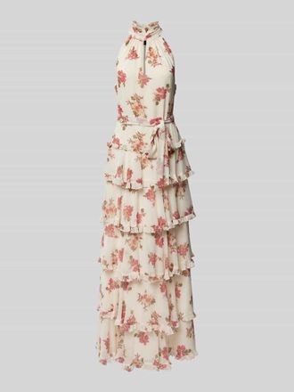 Lauren Ralph Lauren Abendkleid mit R&uuml;schen Modell SANURA in Offwhite, Gr&ouml;&szlig;e 44