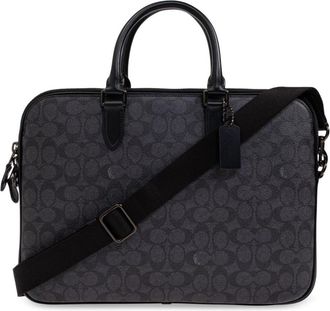 Coach Gotham laptop bag - men - Fabric/Canvas/Calf Leather - OS - Grey