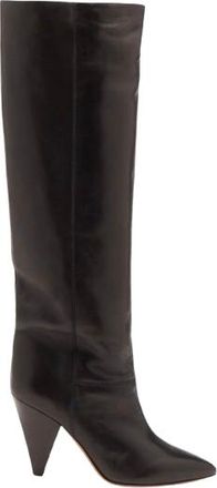 Isabel Marant Black Leather Lybill Leather Boots Size 41