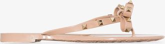 Valentino Garavani Neutral Rockstud Rubber Sandals - Womens - PVC