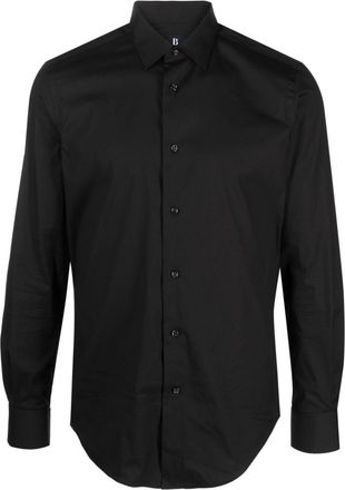 Boggi Milano button-up cotton-blend shirt - men - Cotton/Elastane/Polyamide - 38 - Black