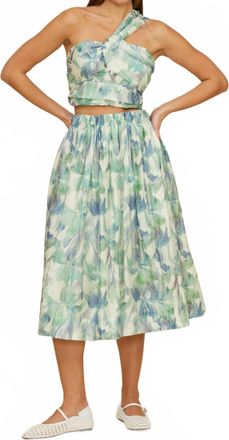 Lucy Paris Womens Amari Midi Skirt In Turquoise Floral