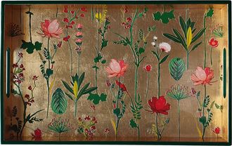 Les-Ottomans Bandeja lacada - flores sobre oro