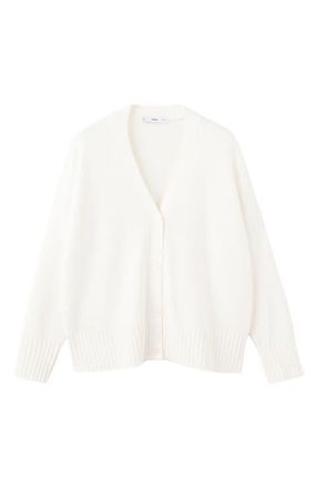 Mango V-Neck Cardigan in White at Nordstrom, Size X-Small