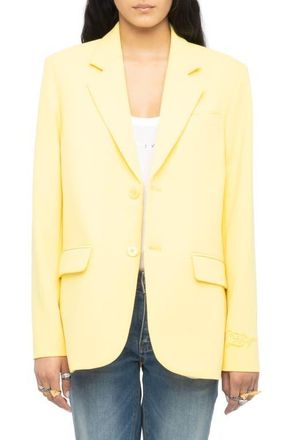 Zadig&Voltaire Notch Lapel Jacket in Banana at Nordstrom, Size 10 Us