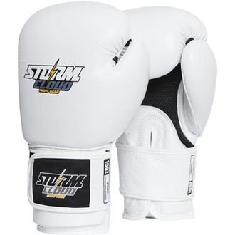 OEM Guantes De Sparring Stormcloud Cyclone Classic De Cuero Genuino, Blancos, 18 Oz