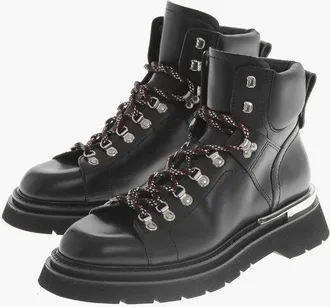 Dsquared2 Stivaletti Hiking in Pelle con Lacci a Contrasto taglia 45